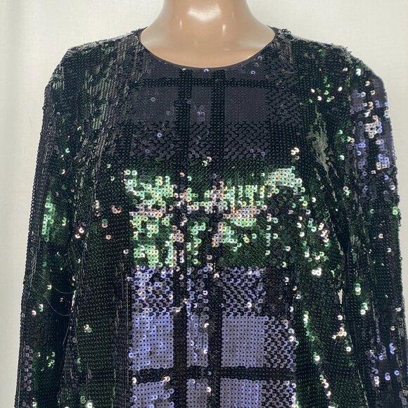 Brooks Brothers Women’s Sequin Motif Relaxed Shift Mini Dress Black/Multi Size 6 - Picture 10 of 11